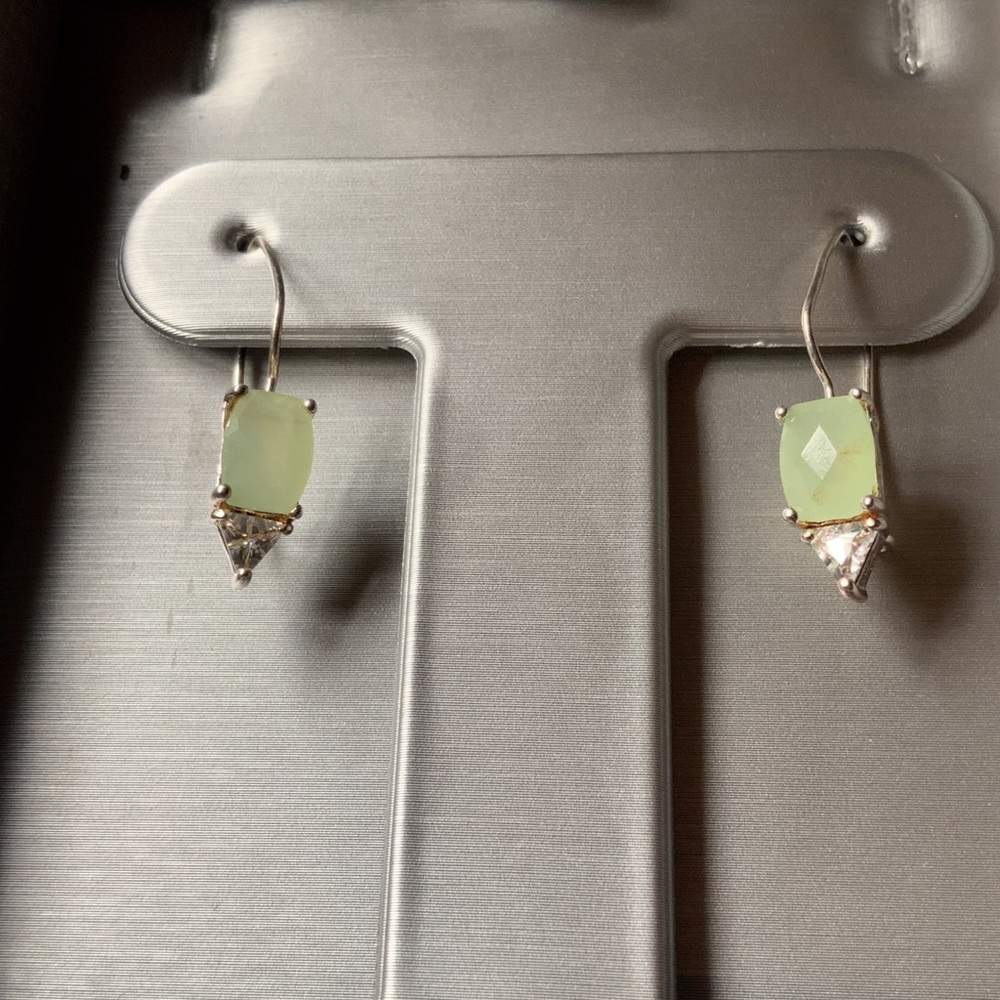 Antique R.J Graziano Sterling Silver Jade Earrings